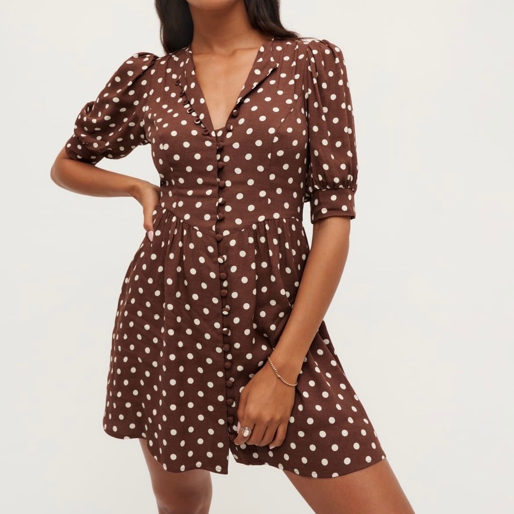 NWOT🤎Reformation Layton Dress - Au Lait